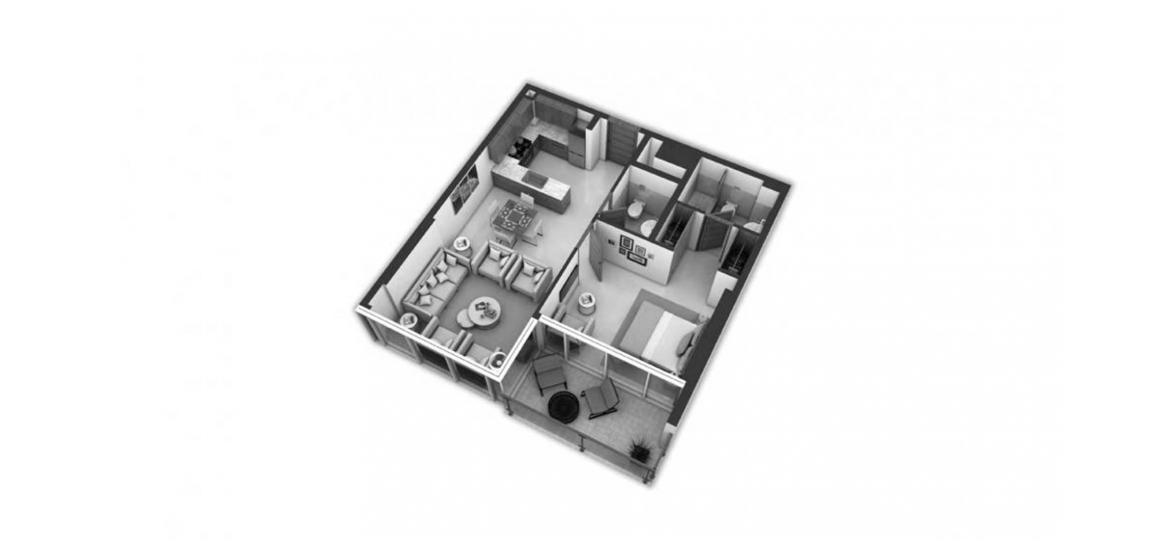 Floor plan «B», 1 bedroom, in LORETO