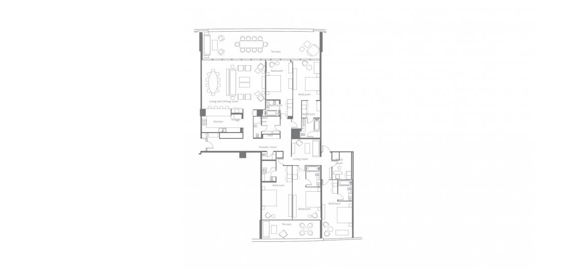 Floor plan «C», 5 bedrooms, in ADDRESS JBR