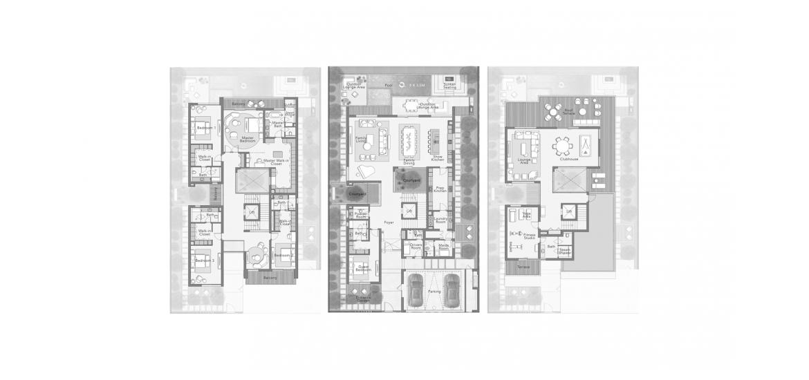Apartment floor plan «THE HIDEAWAY VILLAS 5 BEDROOM», 5 bedrooms in THE SANCTUARY AT DISTRICT 11