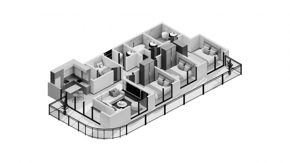 Floor plan «148SQM TYPE 1», 3 bedrooms, in BEACHGATE BY ADDRESS