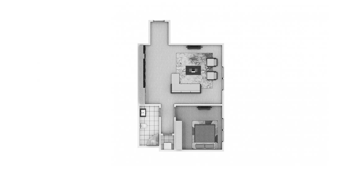 Apartment floor plan «BREEZE 1BR 64SQM», 1 bedroom in BREEZE