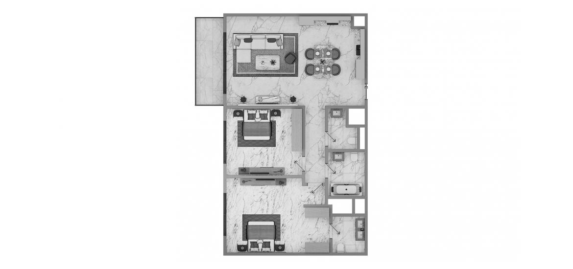 Floor plan «GOLF VIEWS 2BR 93SQM», 2 bedrooms, in GOLF VIEWS