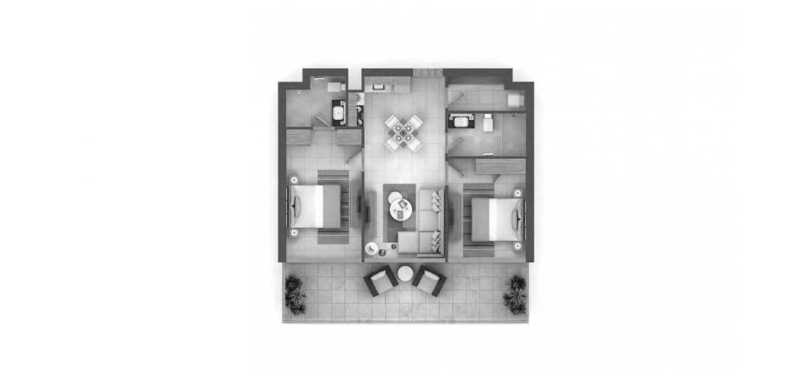 Plano del apartamento «B», 2 dormitorios en VERA RESIDENCES