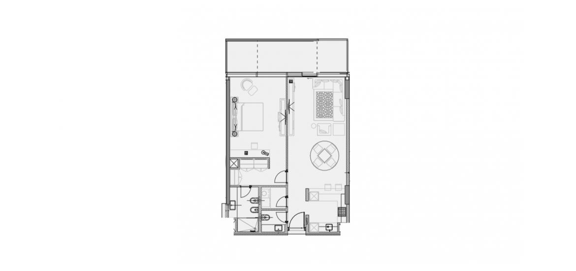 Plano del apartamento «C», 1 dormitorio en MARQUISE SQUARE