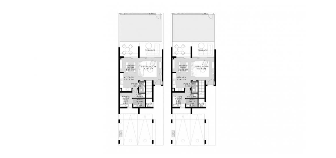 Plano del apartamento «D», 3 dormitorios en TALIA