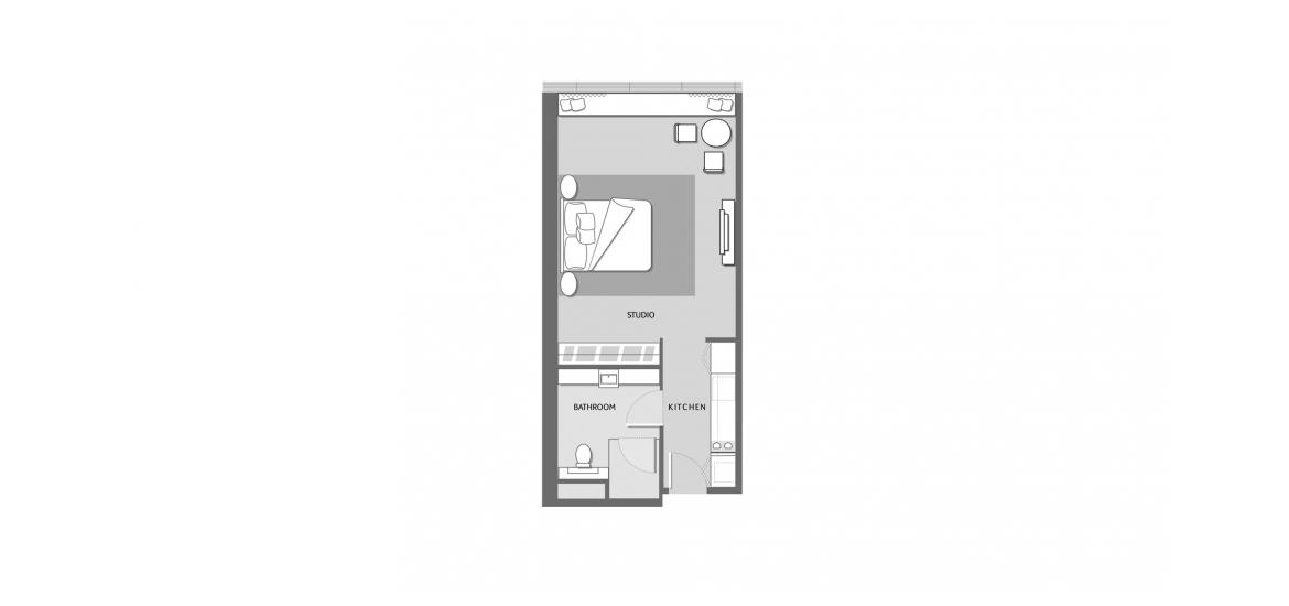 Plano del apartamento «A», 1 habitación en THE PALM TOWER