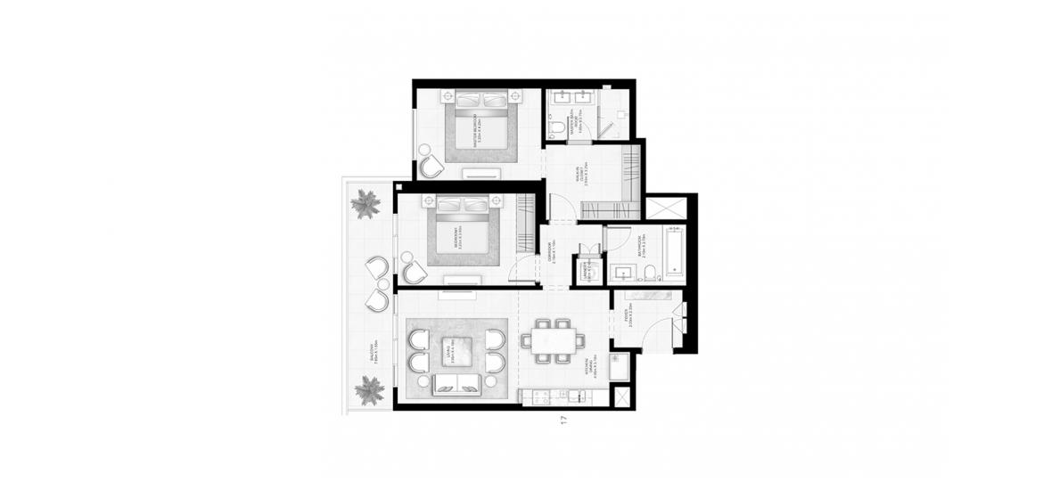 Plano del apartamento «SUNRISE BAY 2BR 113SQM», 2 dormitorios en SUNRISE BAY