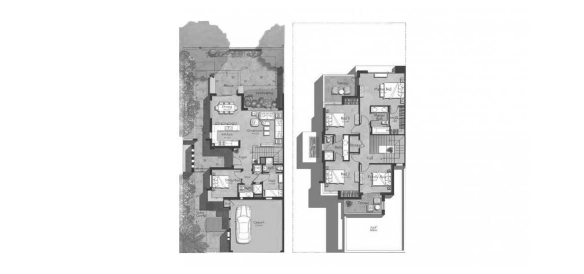 Plano del apartamento «C», 5 dormitorios en MAPLE 1 TOWNHOUSES