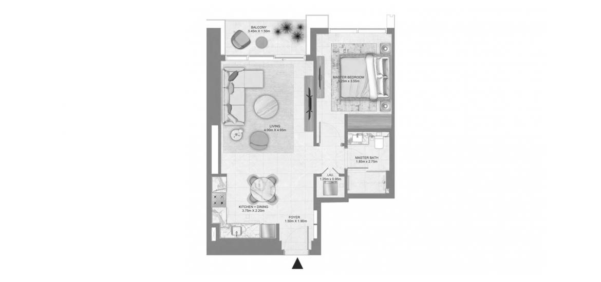 Plano del apartamento «1 BERDROOM TYPE 01», 1 dormitorio en CREEK WATERS APARTMENTS