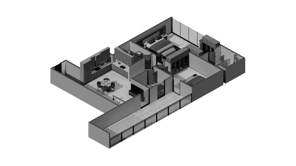 Plano del apartamento «2 BR Type A 98SQM», 2 dormitorios en ELITZ