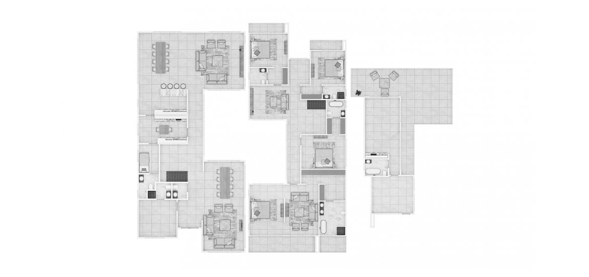 Plano del apartamento «6BR Type V55-A 1051SQM», 6 dormitorios en CAVALLI ESTATES