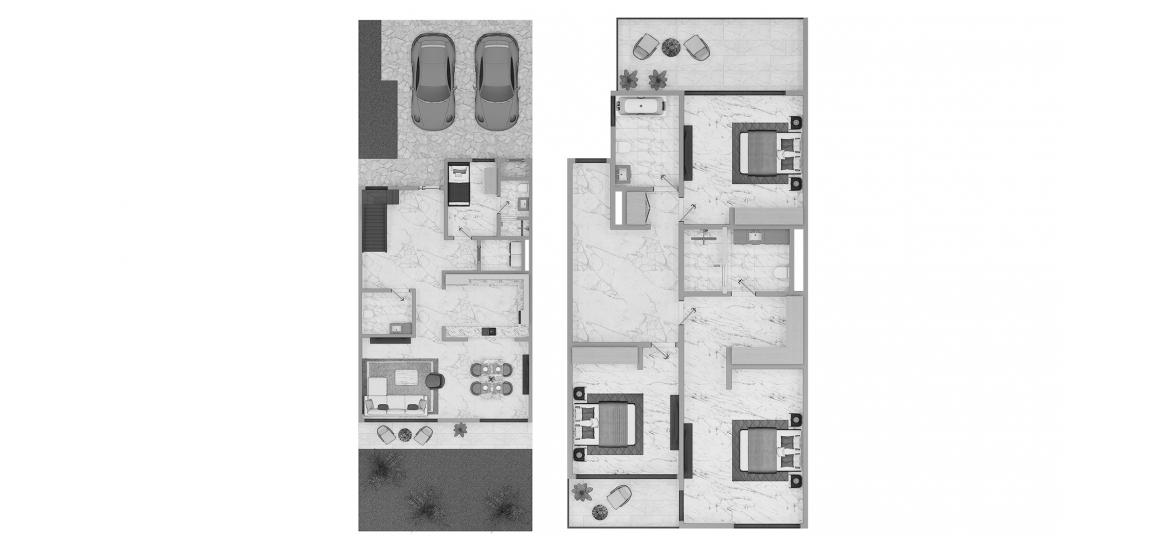 Plano del apartamento «3BR 202SQM», 3 dormitorios en AURA GARDENS