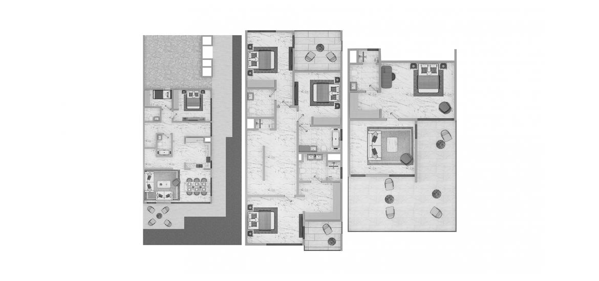 Plano del apartamento «4 BR Twin Villa Type B 317SQM», 4 dormitorios en AURA