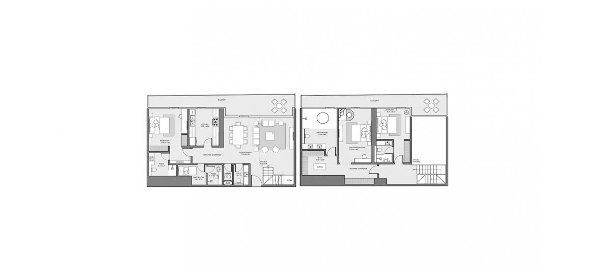 Plano del apartamento «3 BEDROOM TYPE 02A», 3 dormitorios en MAR CASA