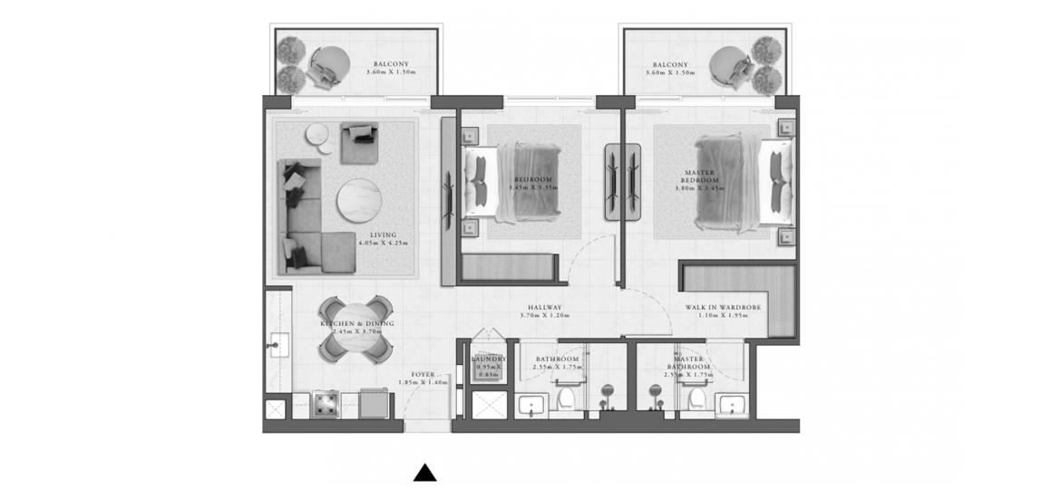Plano del apartamento «GOLF GRAND APARTMENTS 2 BEDROOM TYPE 1A 99 SQ.M.», 2 dormitorios en GOLF GRAND APARTMENTS