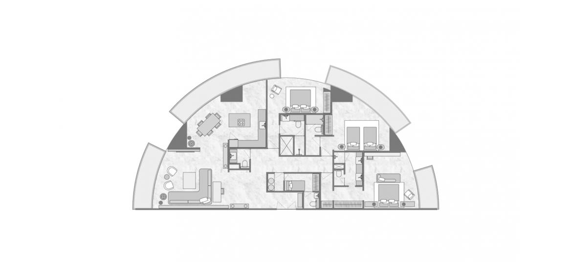 Plano del apartamento «3 BEDROOM TYPE 3A 255 SQ.M.», 3 dormitorios en THE BILTMORE RESIDENCES SUFOUH