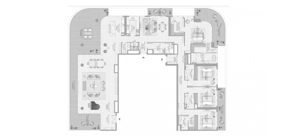 Plano del apartamento «4BR 01 504SQM», 4 dormitorios en BAYVIEW BY ADDRESS RESORTS
