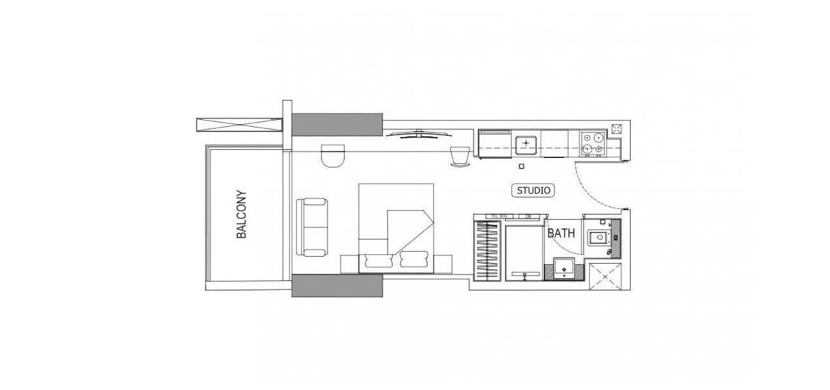 Plano del apartamento «BINGHATTI AZURE ONE-ROOM-31M», 1 habitación en BINGHATTI AZURE