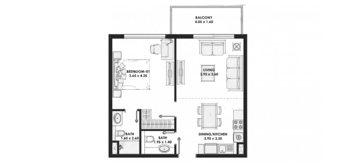 نقشه طبقه 63sqm