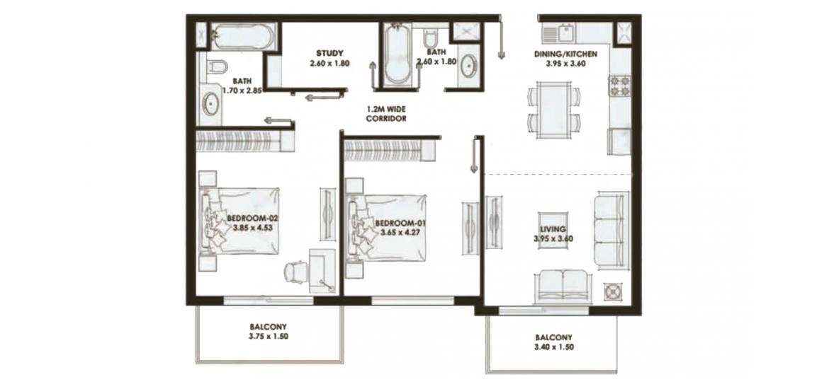 نقشه طبقه 104sqm