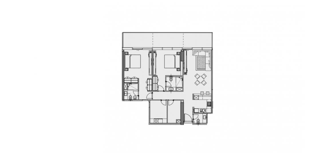 Plan d'étage de l'appartement «D», 2 chambres à MARQUISE SQUARE