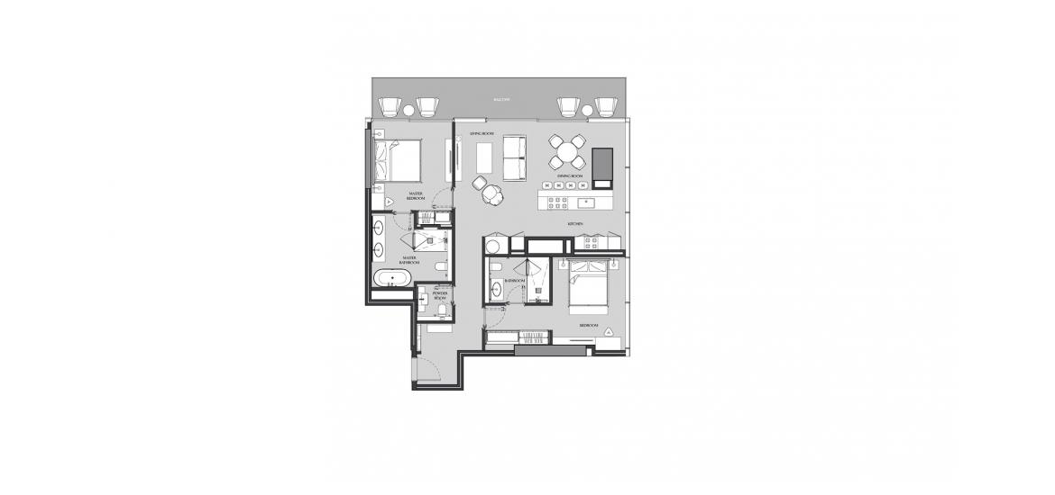 Plan d'étage de l'appartement «141SQM», 2 chambres à JUMEIRAH LIVING MARINA GATE