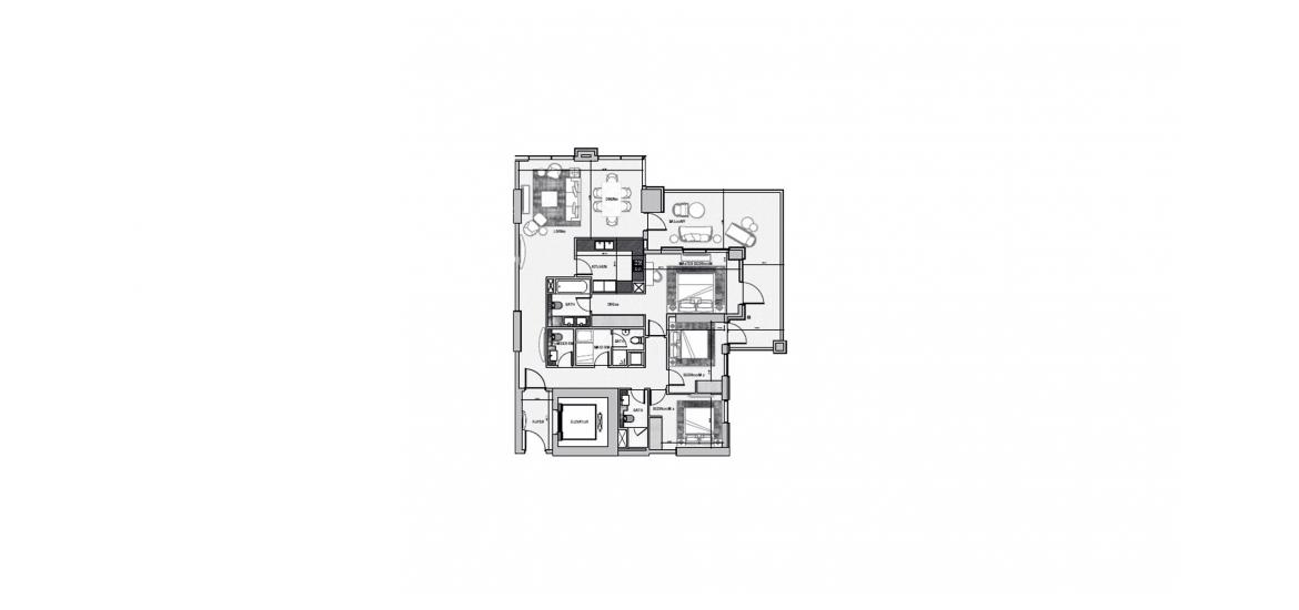 Plan d'étage de l'appartement «3BR», 3 chambres à URBAN OASIS BY MISSONI