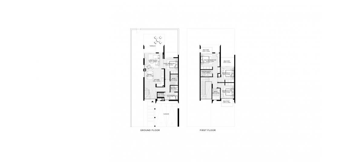 Plan d'étage de l'appartement «217SQM», 4 chambres à THE VALLEY VILLAS