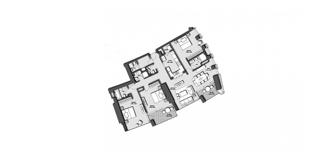 Plan d'étage de l'appartement «BURJ VISTA 3BR 178SQM», 3 chambres à BURJ VISTA