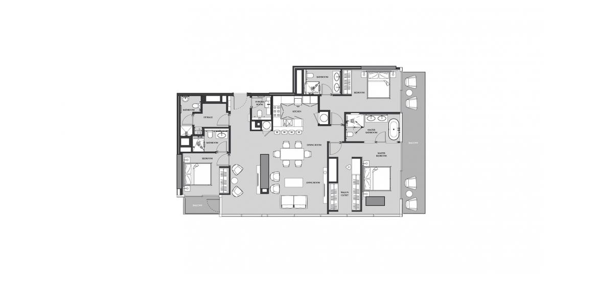 Plan d'étage de l'appartement «198SQM», 3 chambres à JUMEIRAH LIVING MARINA GATE
