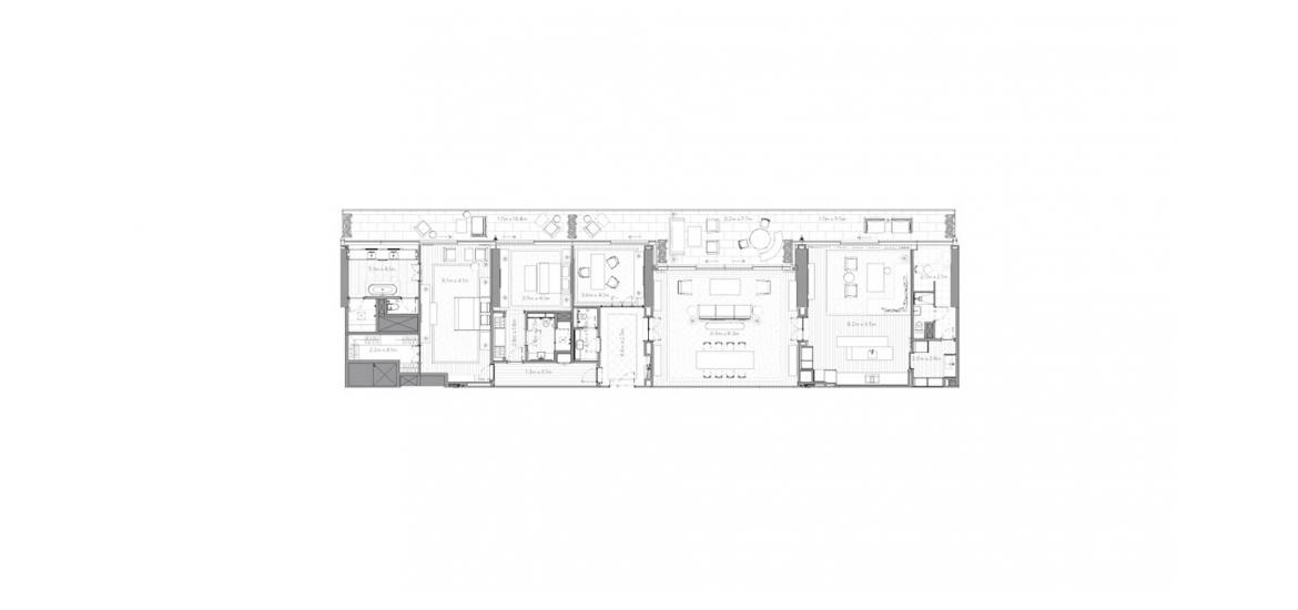 Plan d'étage de l'appartement «2BR», 2 chambres à DORCHESTER COLLECTION