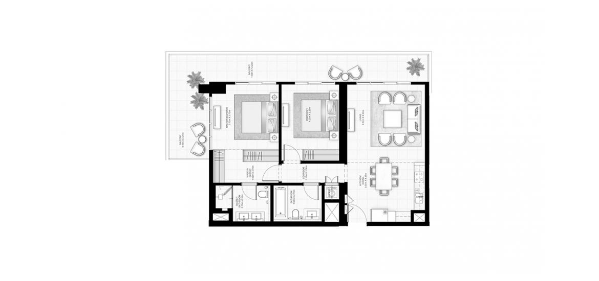 Plan d'étage de l'appartement «SUNRISE BAY 2BR 128SQM», 2 chambres à SUNRISE BAY
