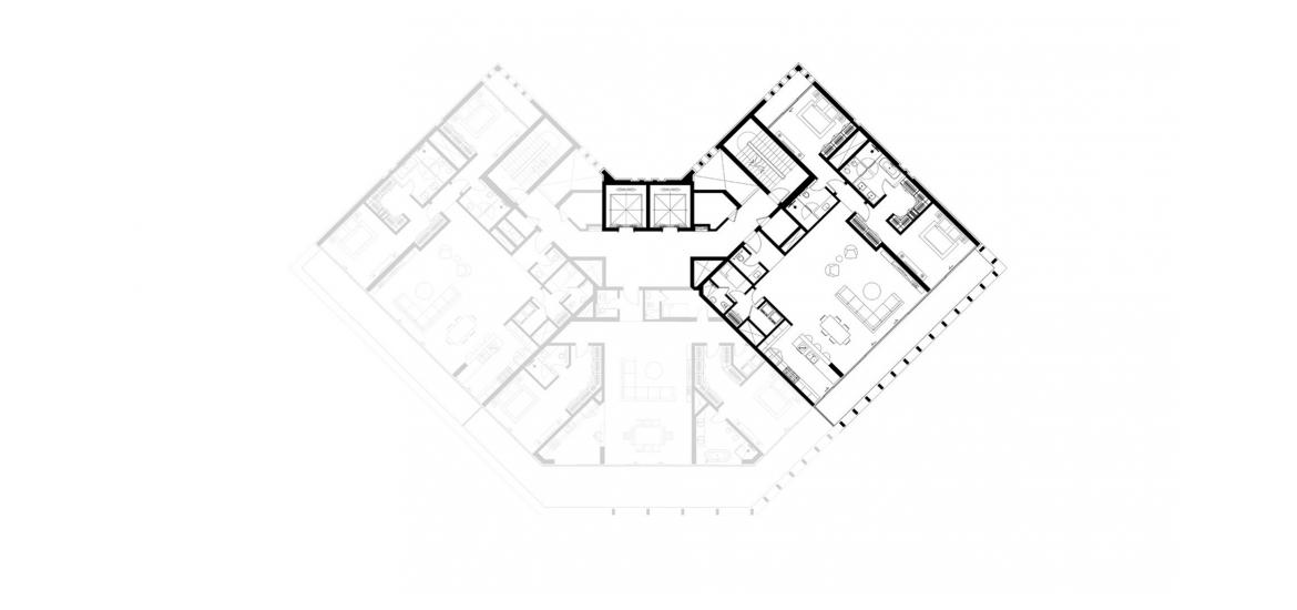 Plan d'étage de l'appartement «2BR A», 2 chambres à THE RITZ-CARLTON RESIDENCE
