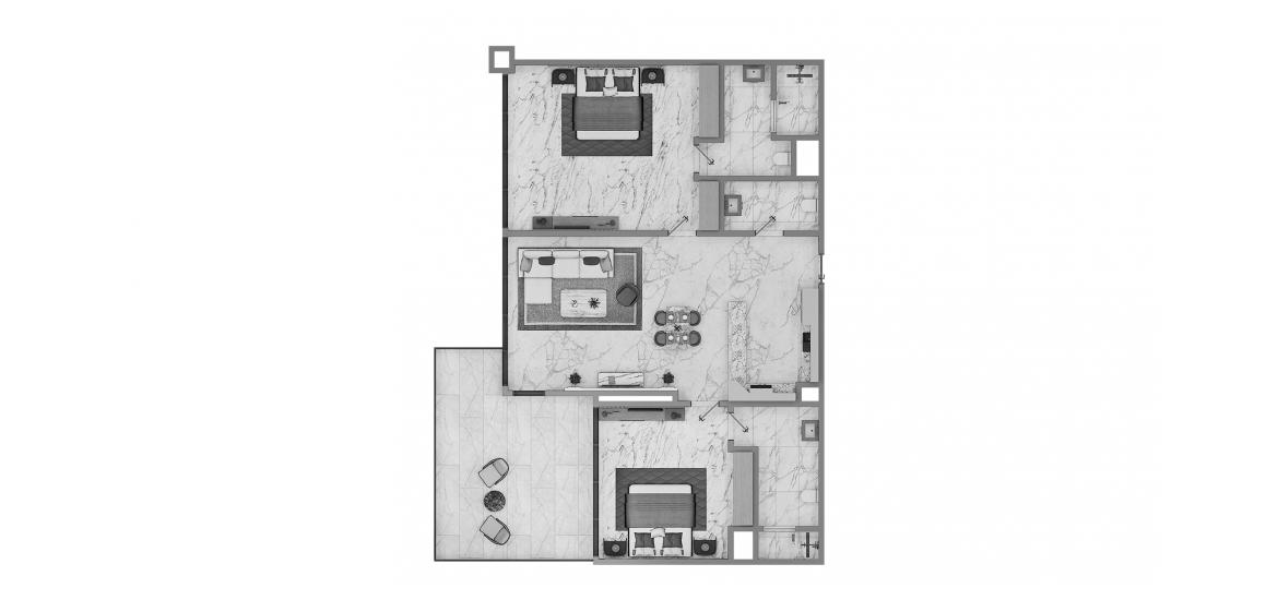 Plan d'étage de l'appartement «2BR Type A3 99SQM», 2 chambres à ELEGANCE TOWER