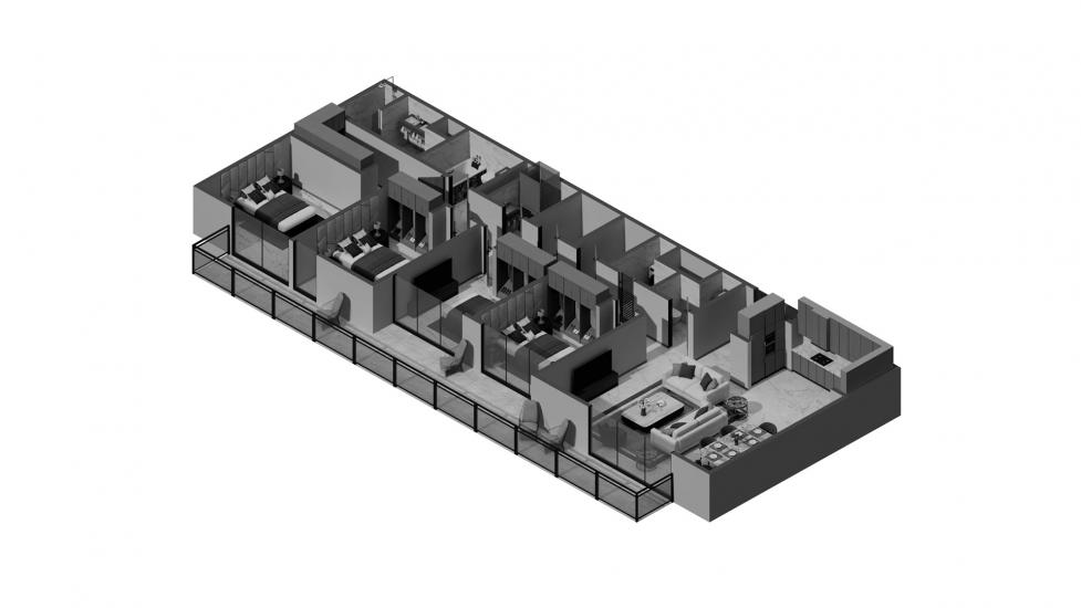 Plan d'étage de l'appartement «4 BR 223SQM», 4 chambres à EMAAR GOLF HEIGHTS
