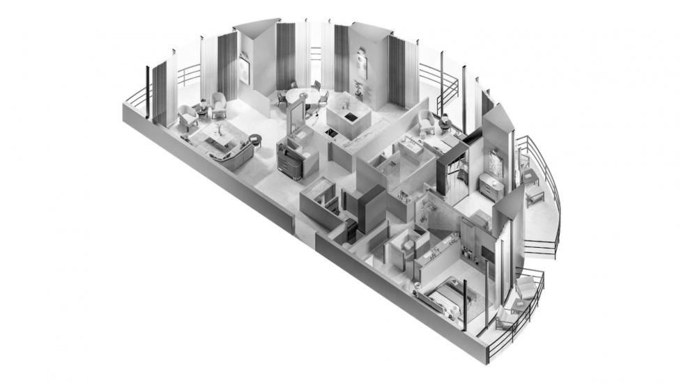 Plan d'étage de l'appartement «3 BEDROOM TYPE 3A 255 SQ.M.», 3 chambres à THE BILTMORE RESIDENCES SUFOUH
