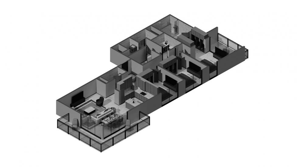 Plan d'étage de l'appartement «3 BR Type A 177SQM», 3 chambres à EMAAR GOLF HEIGHTS