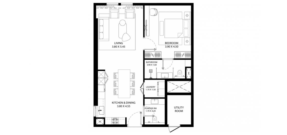 अपार्टमेंट फ्लोर प्लान «STUDIO Type-1 81SQM» MAG 330