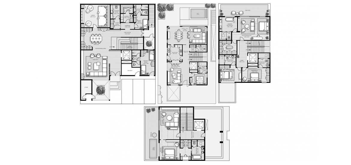 अपार्टमेंट फ्लोर प्लान «THE JASMINE COLLECTION 5 BEDROOM» SIGNATURE MANSIONS