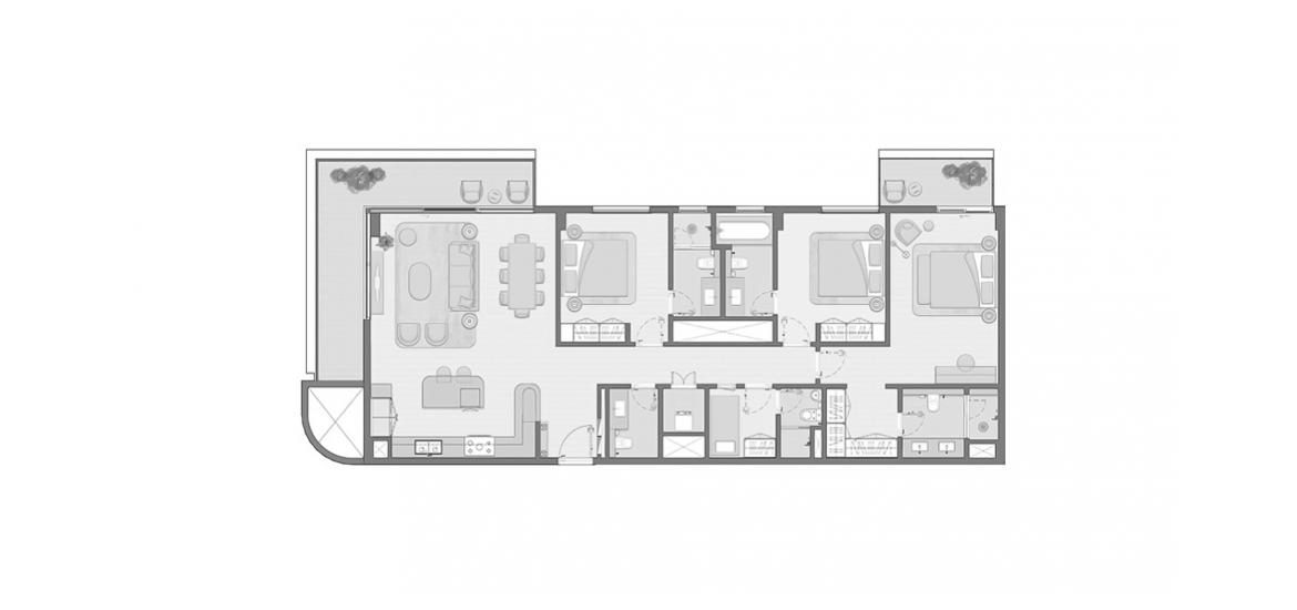 अपार्टमेंट फ्लोर प्लान «179 SQ.M 3 BEDROOM TYPE 3A» ELARA APARTMENTS