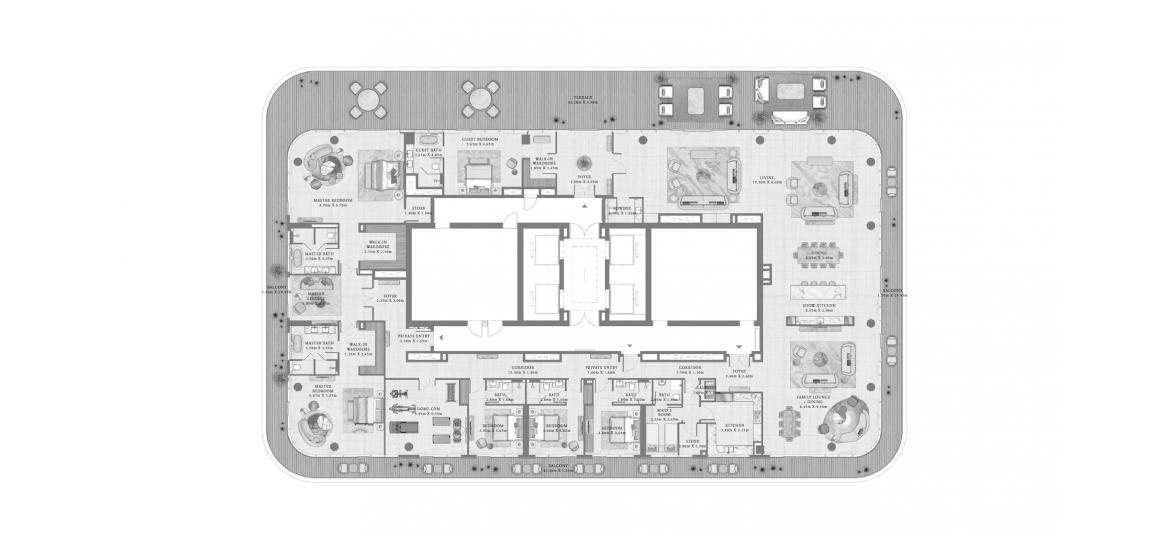 अपार्टमेंट फ्लोर प्लान «1090 SQ.M 6 BEDROOM PENTHOUSE» SEAPOINT RESIDENCES