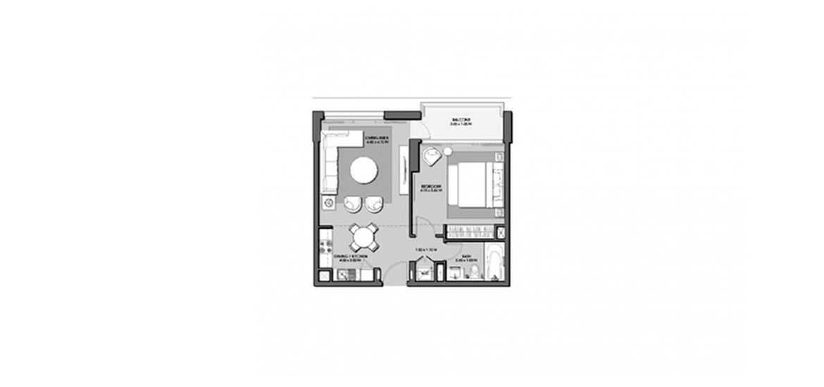 Floor plan «PARK POINT 1BR 64SQM», 1 bedroom, in PARK POINT