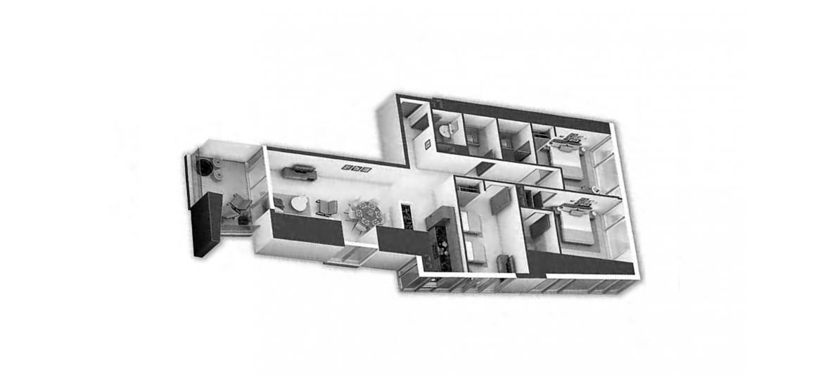 Plan mieszkania «3BR», 3 sypialnie w AYKON HEIGHTS
