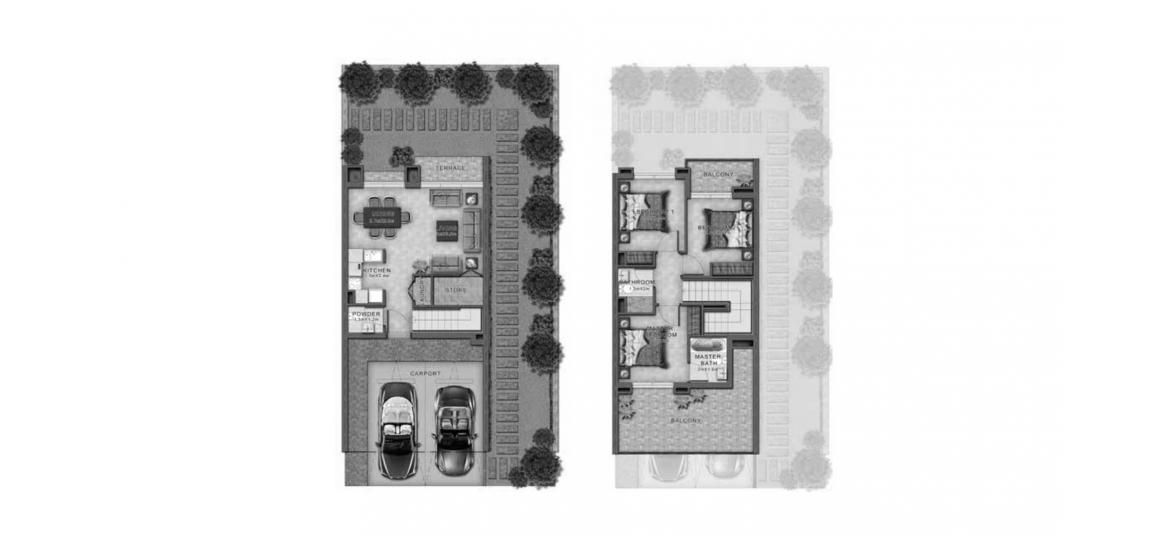 Plan mieszkania «RN-EE», 3 sypialnie w HAJAR STONE VILLAS