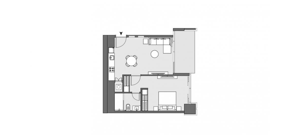 Plan mieszkania «C», 1 sypialnia w PENINSULA TWO