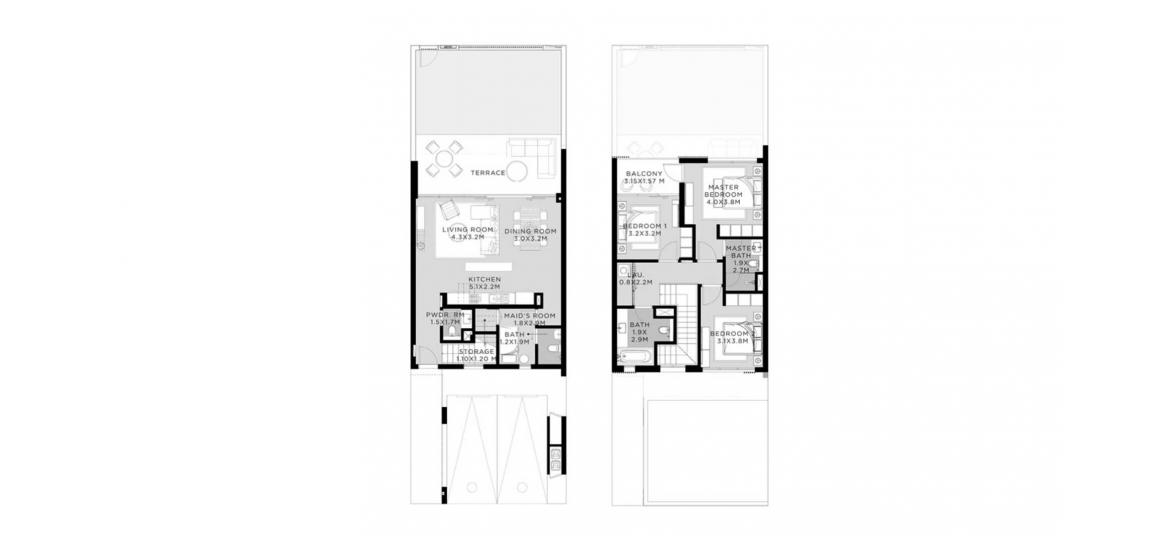 Plan mieszkania «A», 3 sypialnie w TALIA