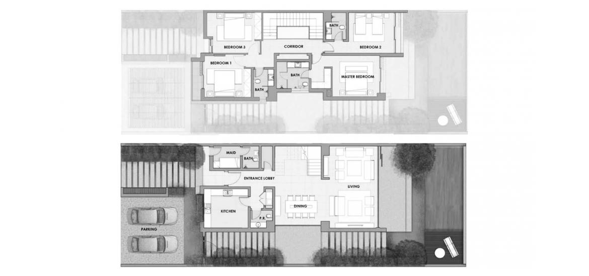 Plan mieszkania «4BR», 4 sypialnie w THE PARK VILLAS
