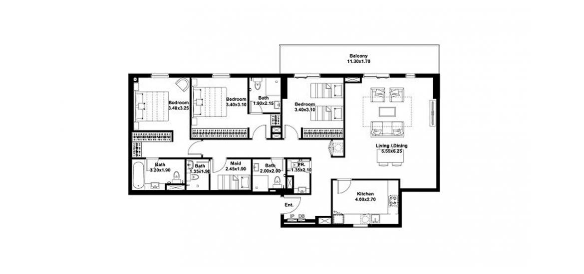 Plan mieszkania «168sqm», 3 sypialnie w NOOR