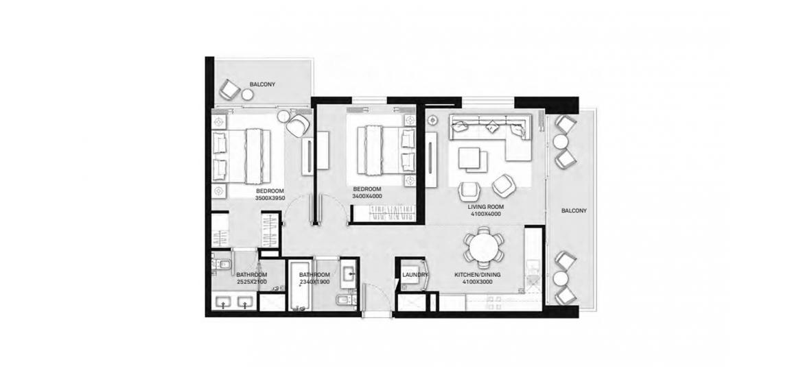 Plan mieszkania «A», 2 sypialnie w PARK HEIGHTS II