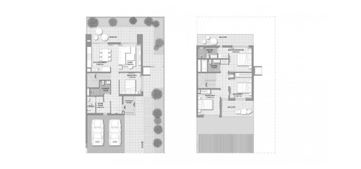 Plan mieszkania «B», 4 sypialnie w EXPO GOLF